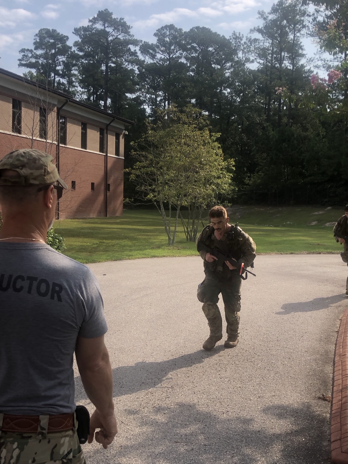 Bobby Saunders moving through a field training evolution